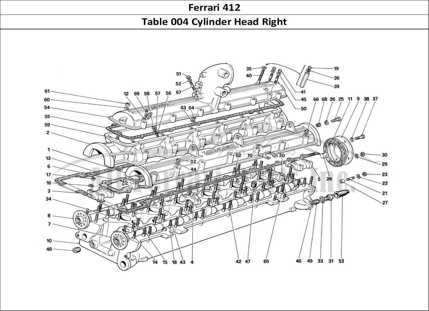 Ferrari Parts Ferrari 412 (Mechanical) Page 004 Cylinder Head (Right)