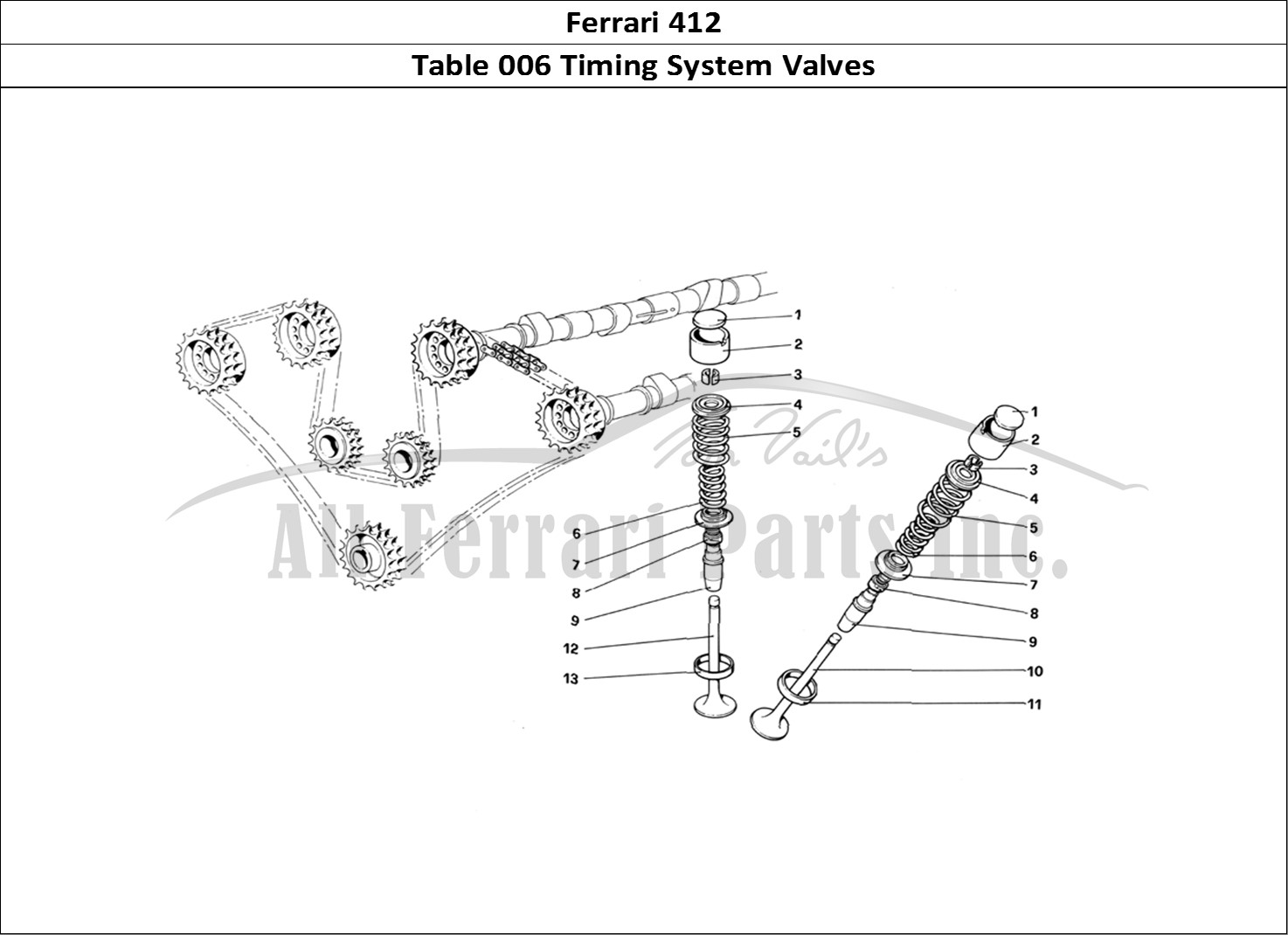 Ferrari Parts Ferrari 412 (Mechanical) Page 006 Timing System - Valves