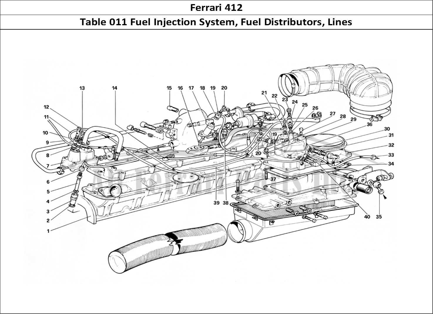 Ferrari Parts Ferrari 412 (Mechanical) Page 011 Fuel Injection System - F