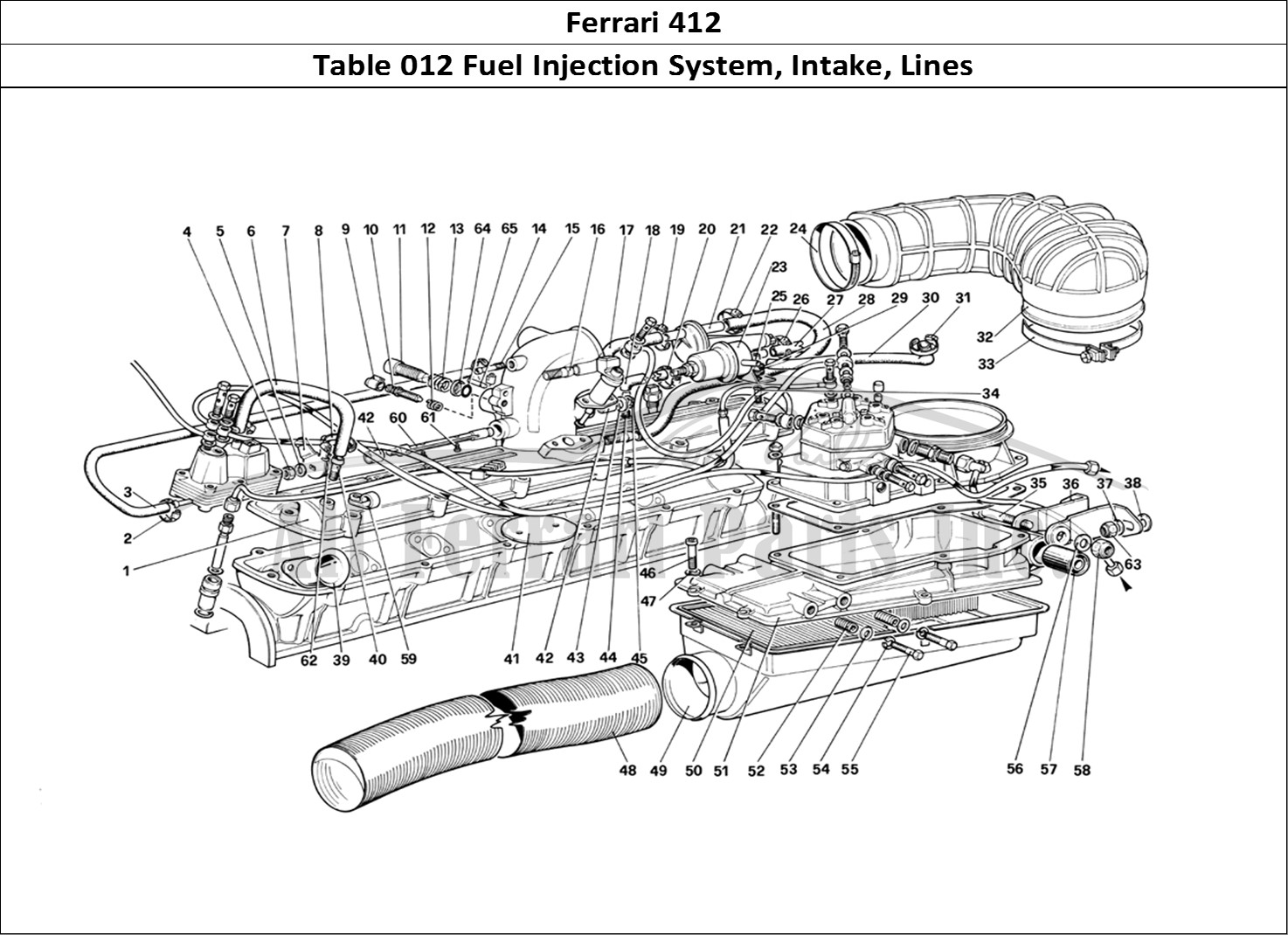 Ferrari Parts Ferrari 412 (Mechanical) Page 012 Fuel Injection System - A
