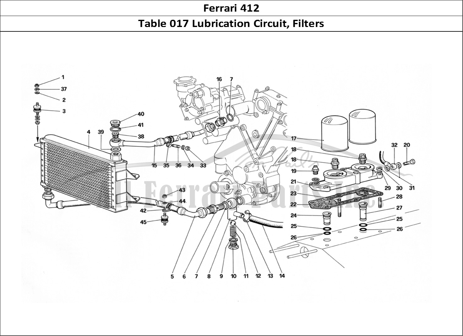 Ferrari Parts Ferrari 412 (Mechanical) Page 017 Lubrication Circuit and F