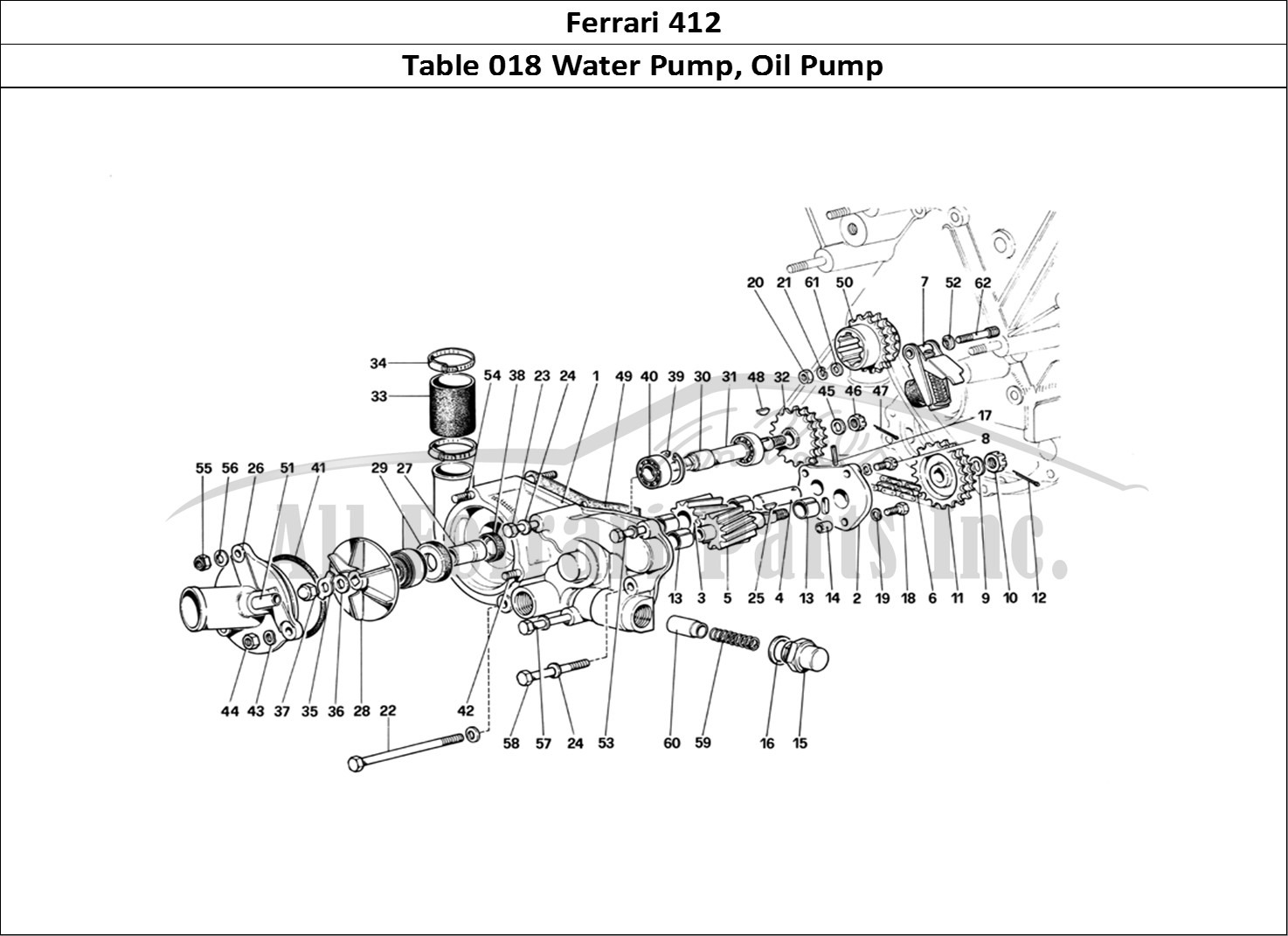 Ferrari Parts Ferrari 412 (Mechanical) Page 018 Water Pump and Engine Oil