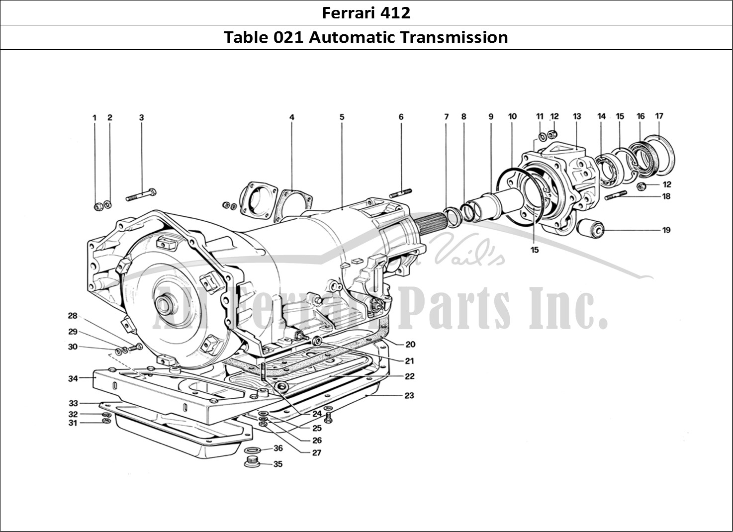 Ferrari Parts Ferrari 412 (Mechanical) Page 021 Automatic Transmission -
