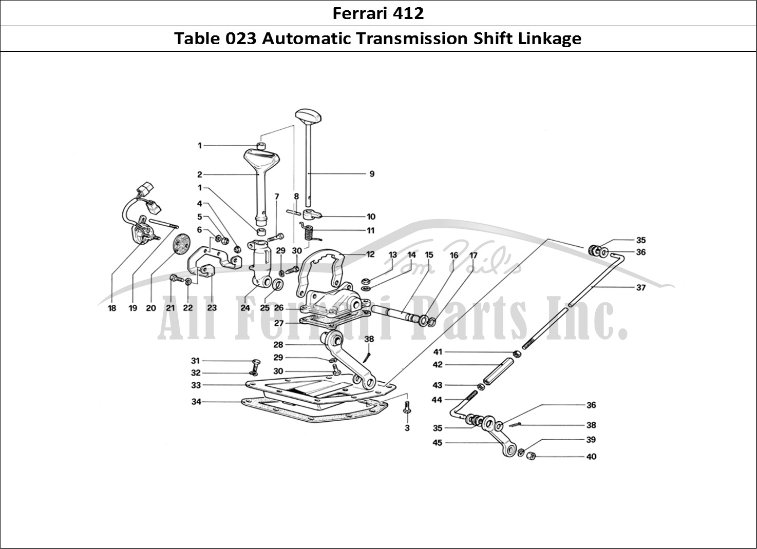 Ferrari Parts Ferrari 412 (Mechanical) Page 023 Outside Gearbox Controls