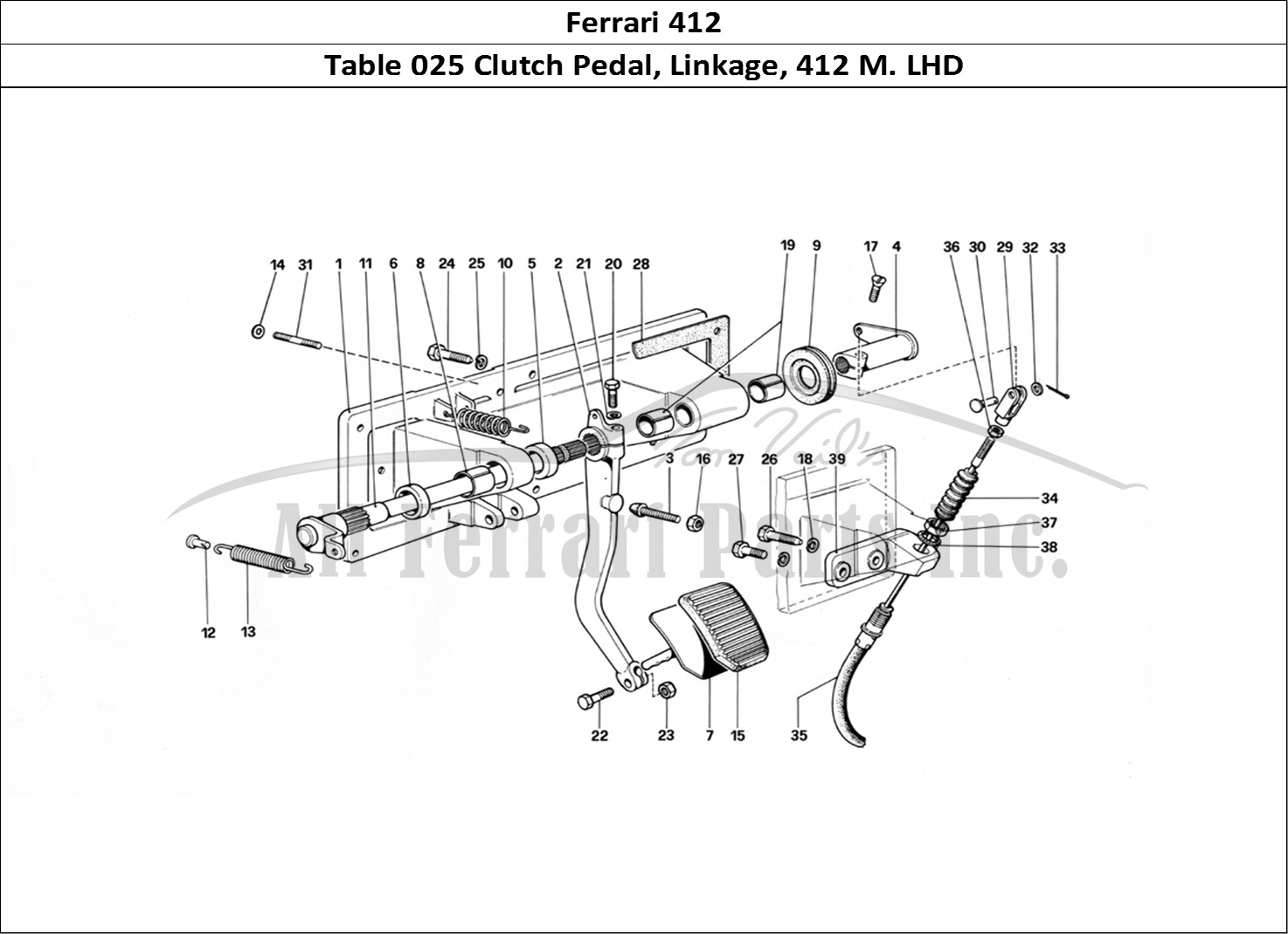 Ferrari Parts Ferrari 412 (Mechanical) Page 025 ClutCH Release Control -