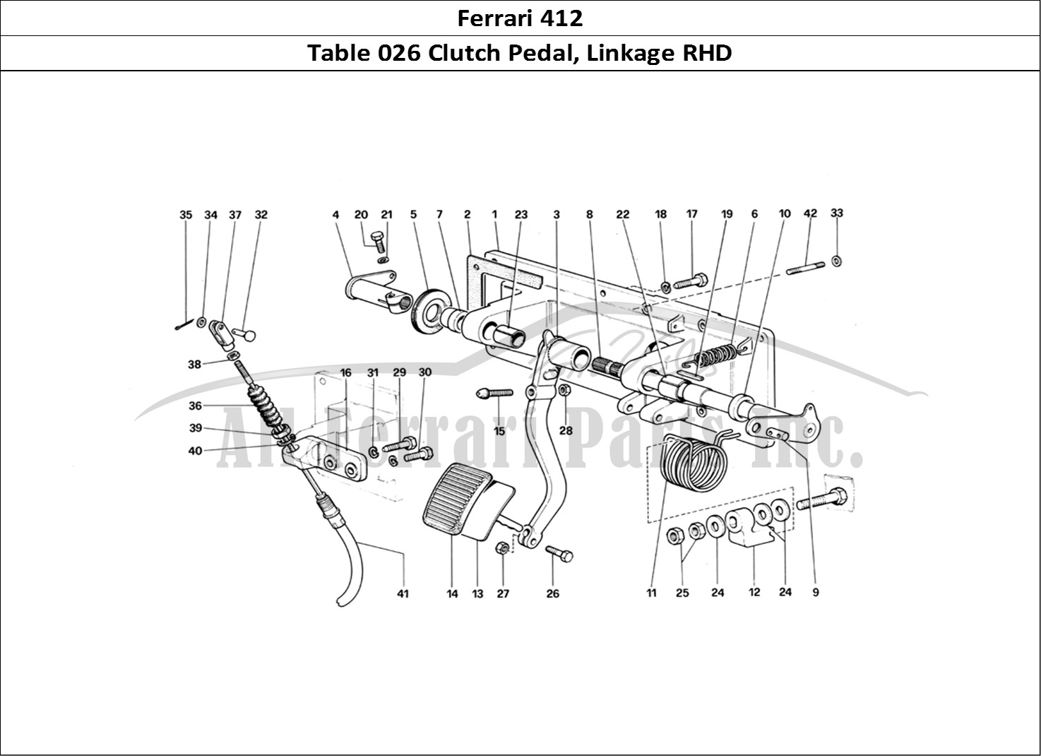 Ferrari Parts Ferrari 412 (Mechanical) Page 026 ClutCH Release Control -