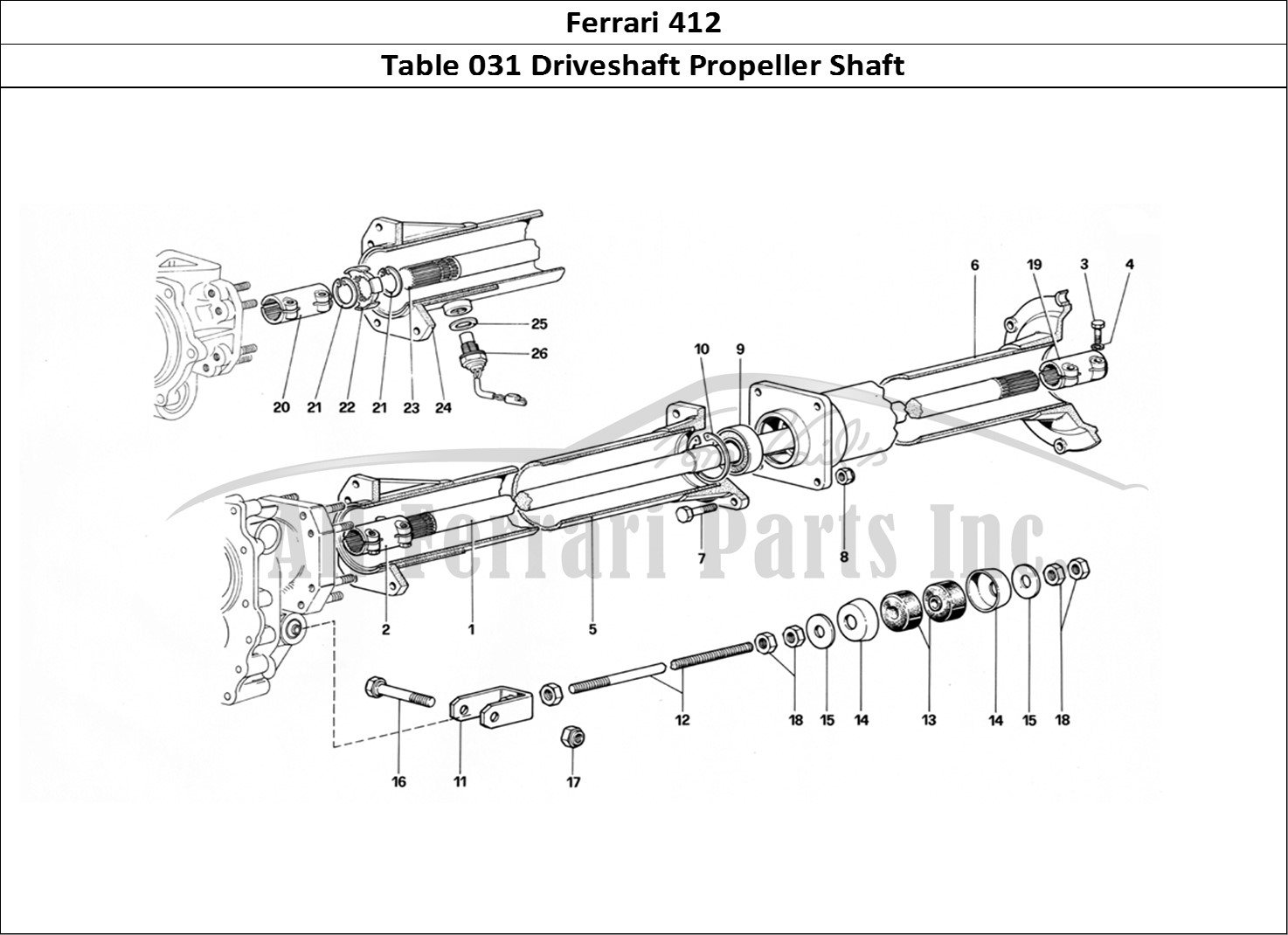 Ferrari Parts Ferrari 412 (Mechanical) Page 031 Propeller Shaft