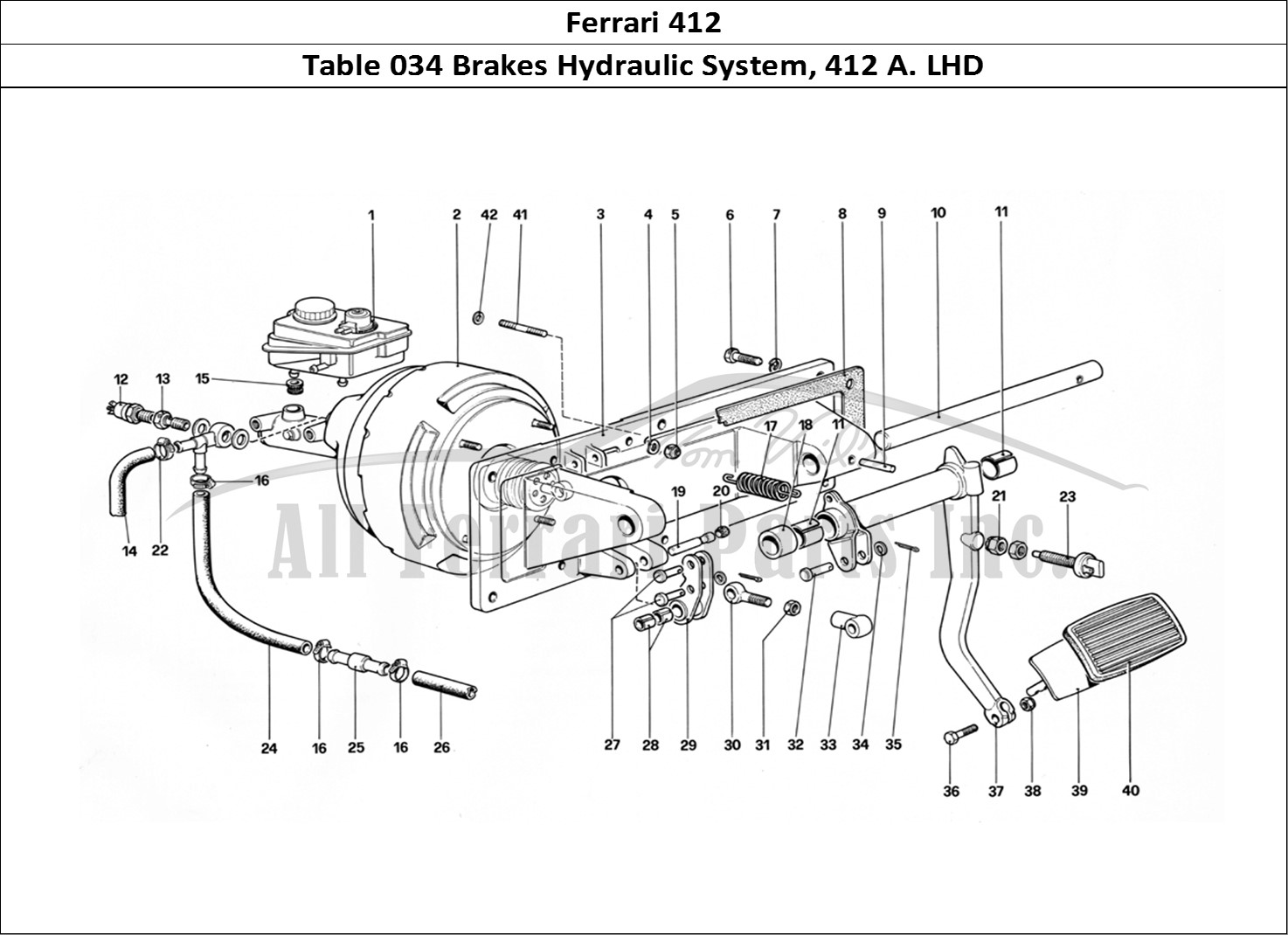 Ferrari Parts Ferrari 412 (Mechanical) Page 034 Brakes Hydraulic Control