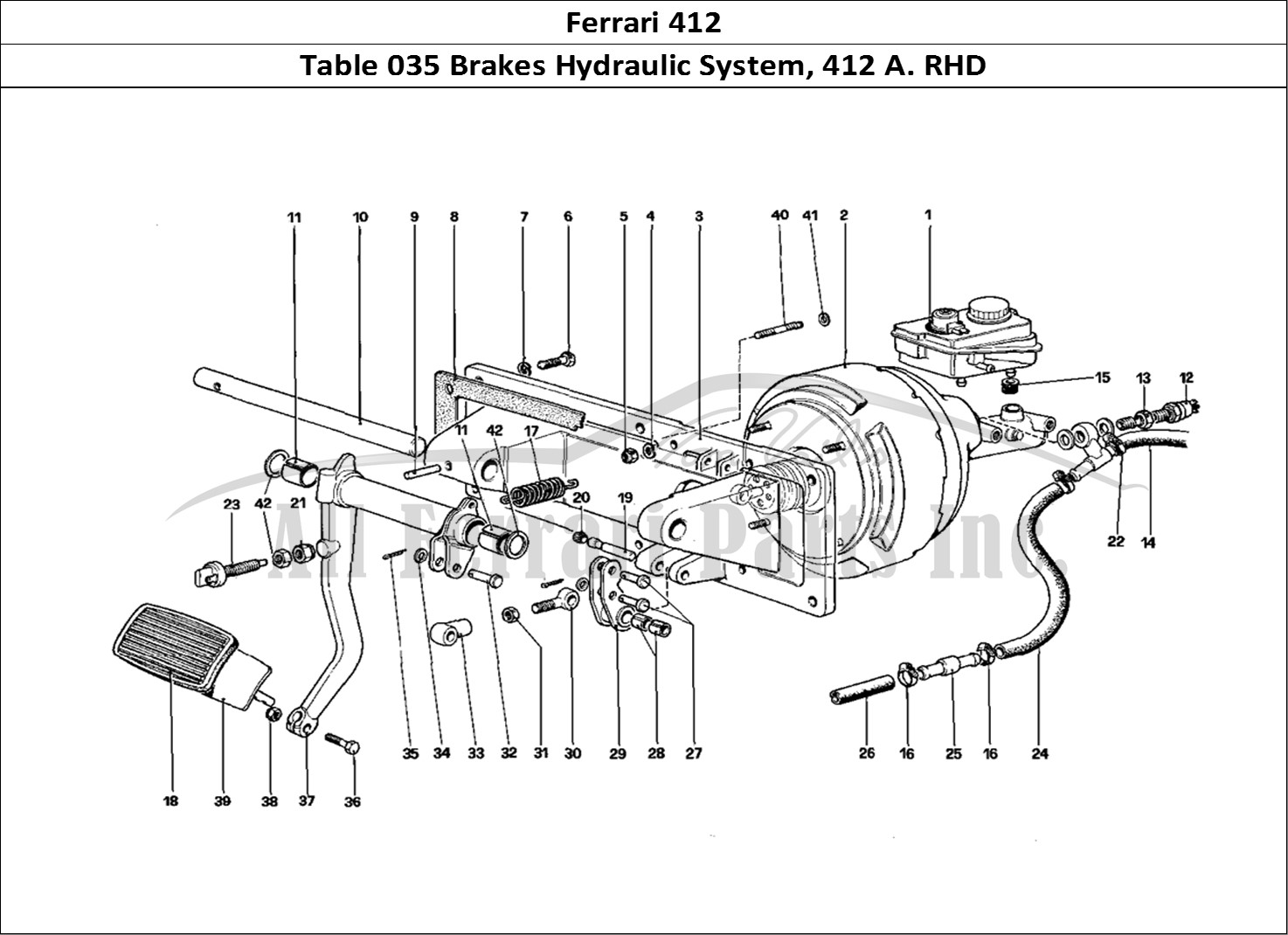 Ferrari Parts Ferrari 412 (Mechanical) Page 035 Brakes Hydraulic Control