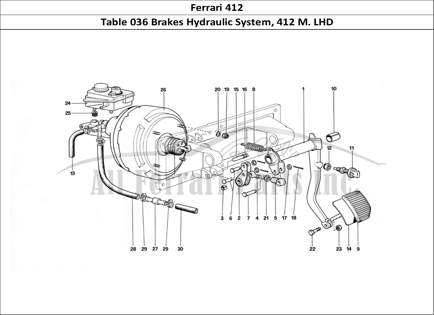 Ferrari Parts Ferrari 412 (Mechanical) Page 036 Brakes Hydraulic Control