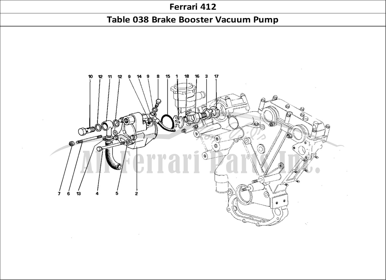 Ferrari Parts Ferrari 412 (Mechanical) Page 038 Brake Booster Vacuum Pump