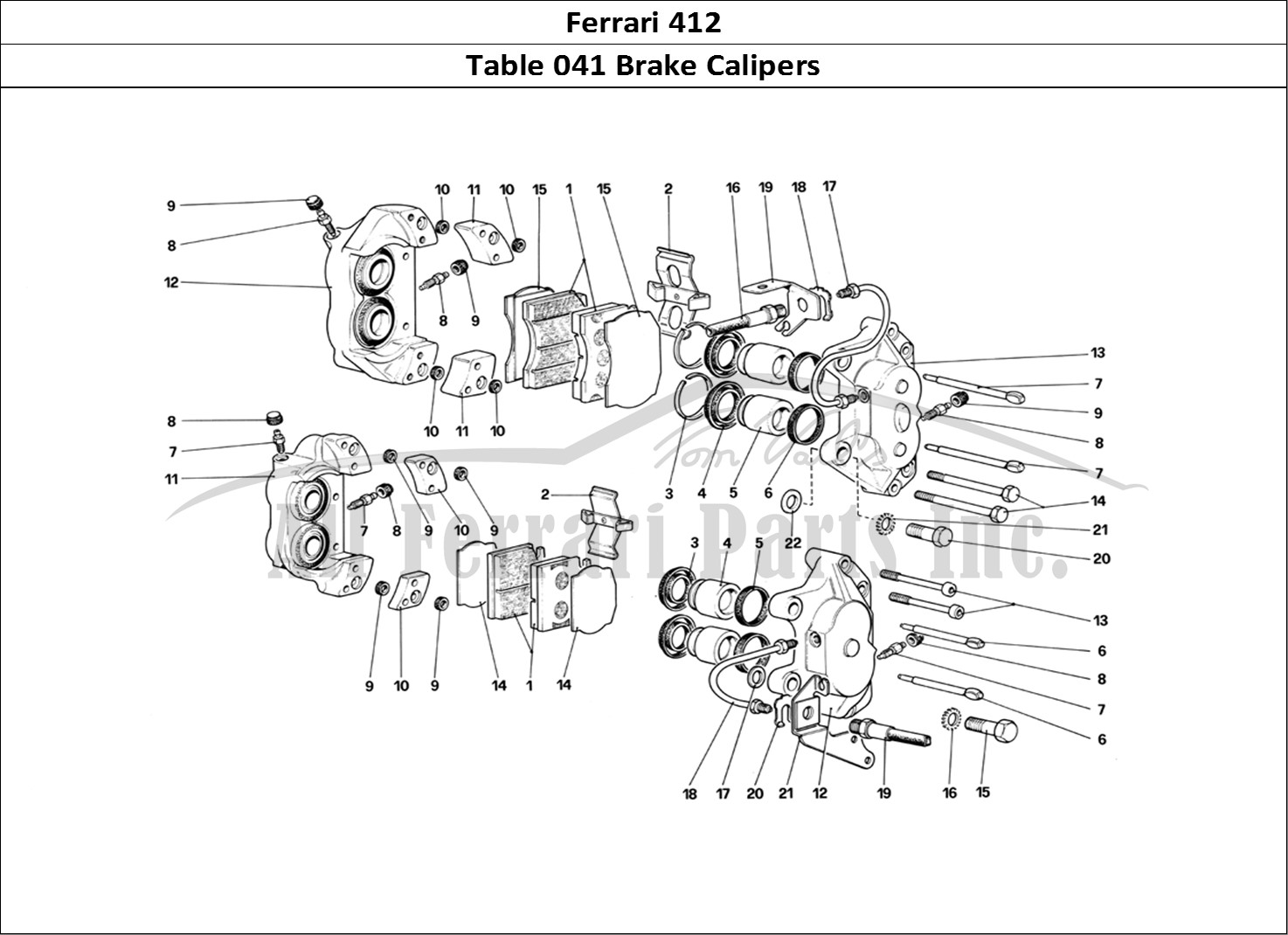 Ferrari Parts Ferrari 412 (Mechanical) Page 041 Calipers for Front and Re