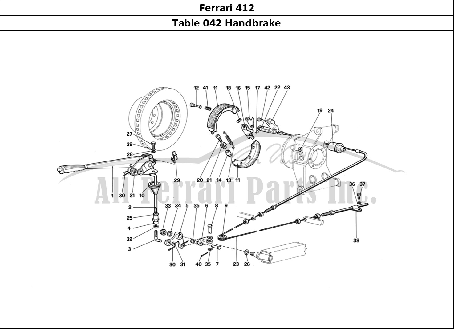 Ferrari Parts Ferrari 412 (Mechanical) Page 042 Hand - Brake Control