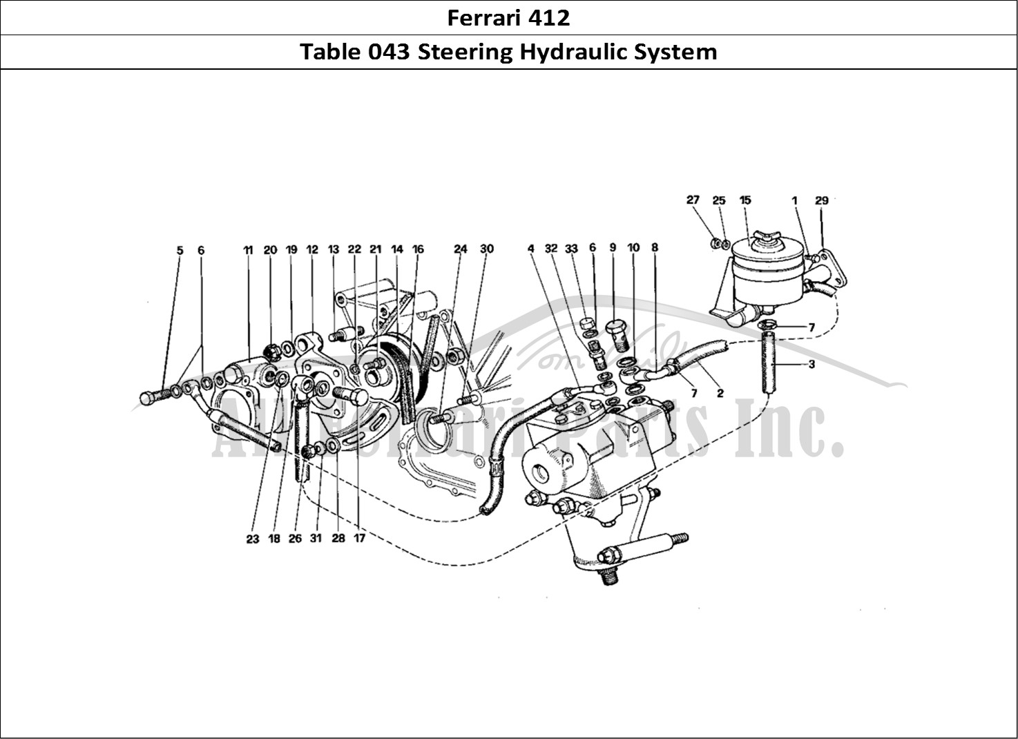 Ferrari Parts Ferrari 412 (Mechanical) Page 043 Hydraulic Steering System
