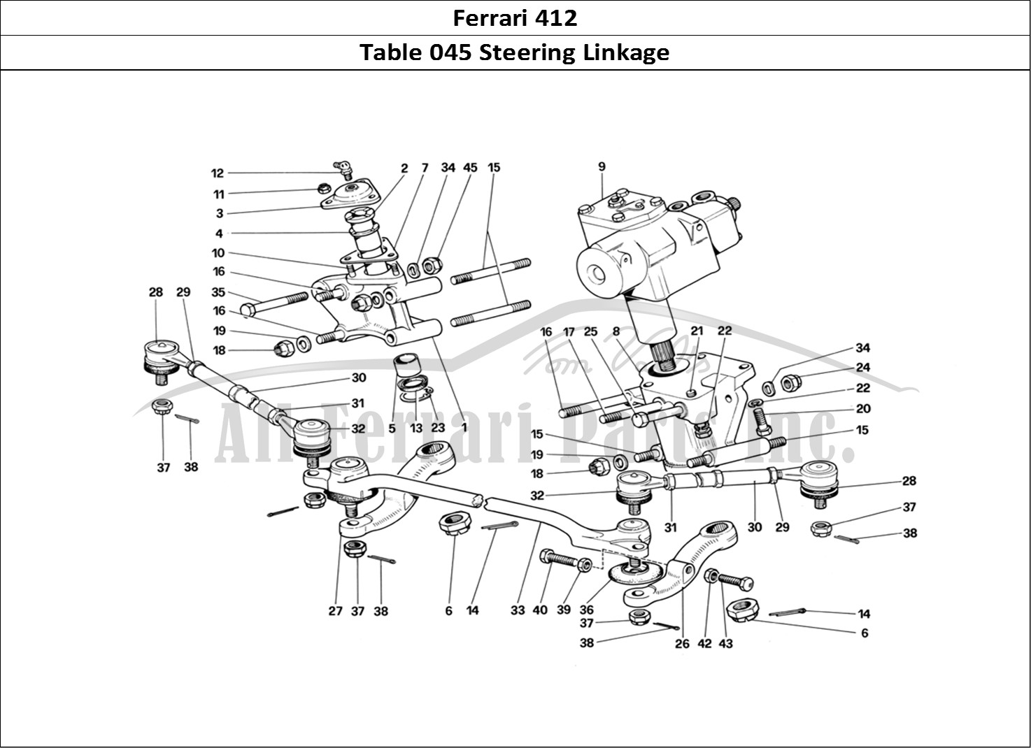 Ferrari Parts Ferrari 412 (Mechanical) Page 045 Steering Linkage