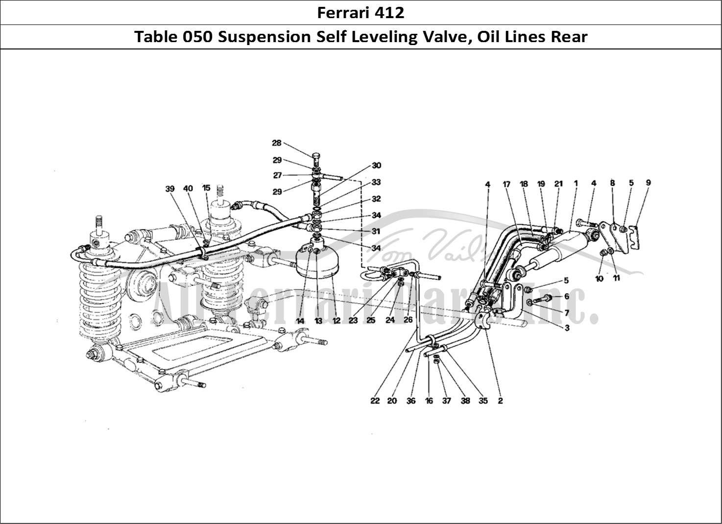 Ferrari Parts Ferrari 412 (Mechanical) Page 050 Rear Suspension - Self -