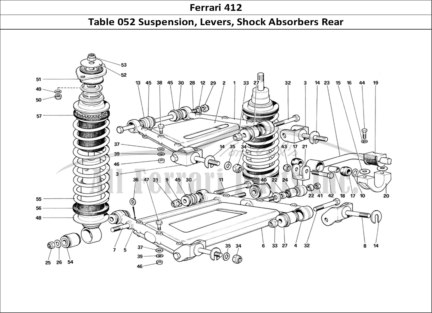 Ferrari Parts Ferrari 412 (Mechanical) Page 052 Rear Suspension - Levers