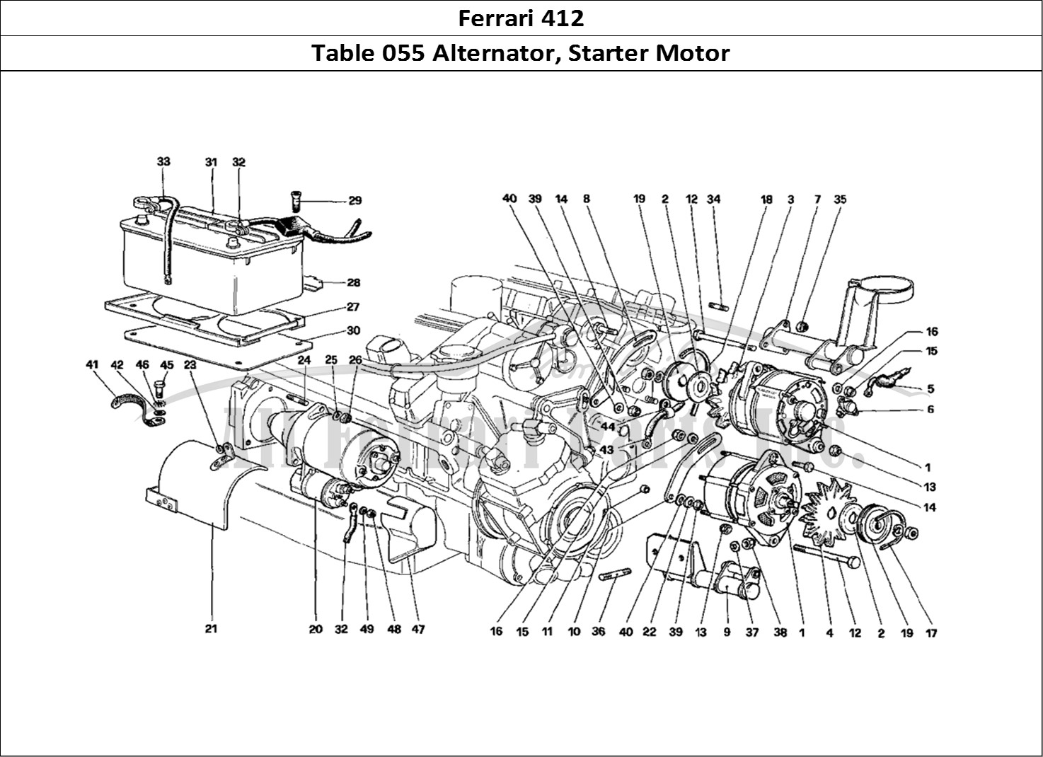 Ferrari Parts Ferrari 412 (Mechanical) Page 055 Alternators and Starting