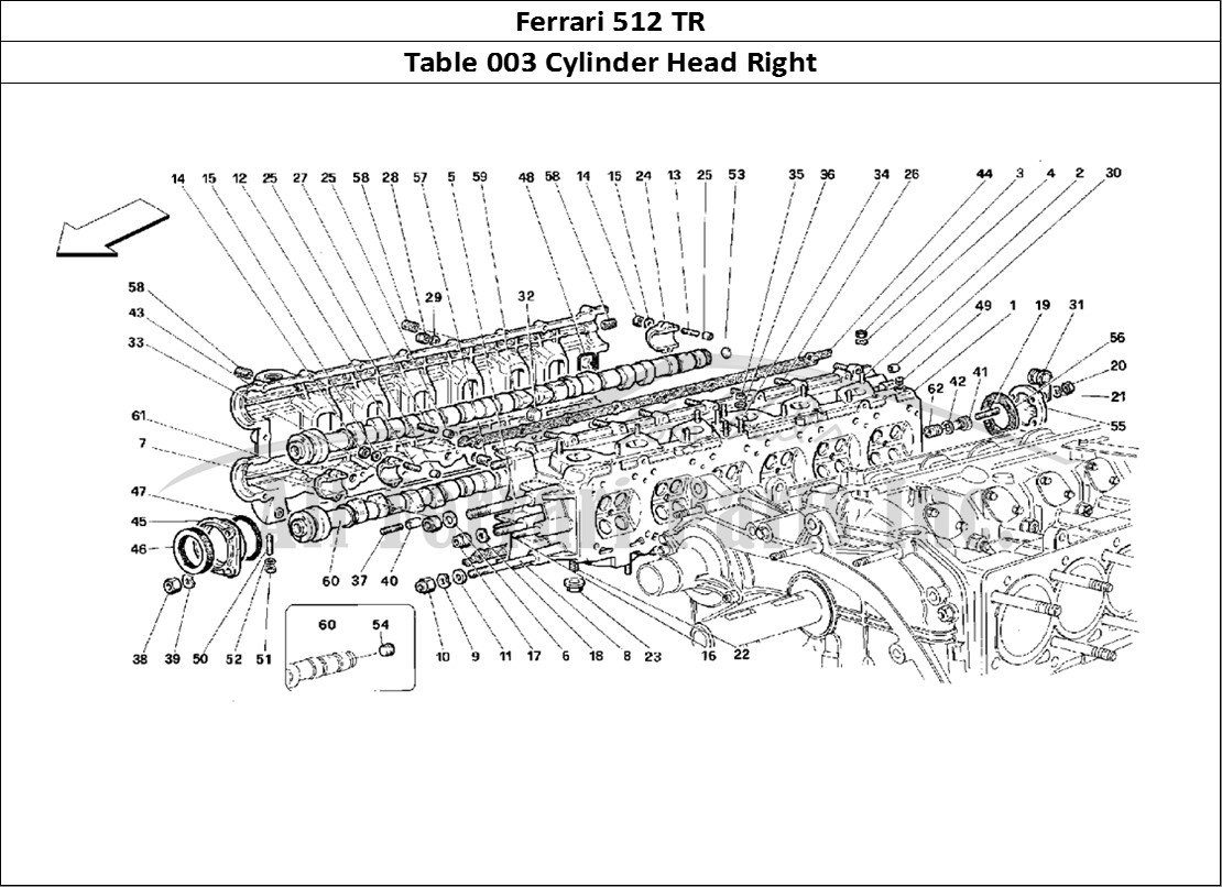 Ferrari Parts Ferrari 512 TR Page 003 Right Cylinder Head