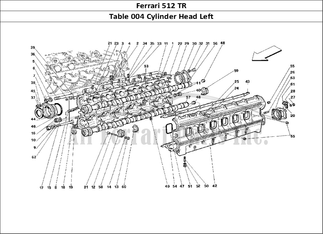 Ferrari Parts Ferrari 512 TR Page 004 Left Cylinder Head