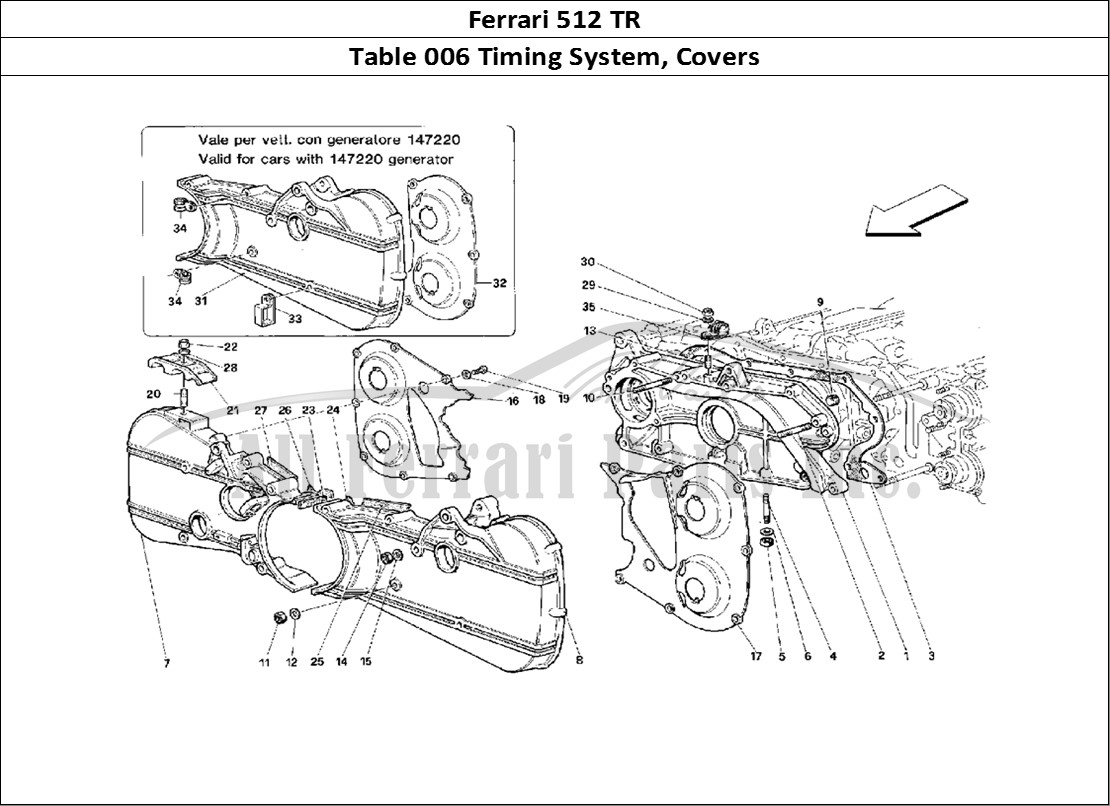 Ferrari Parts Ferrari 512 TR Page 006 Timing System - Covers
