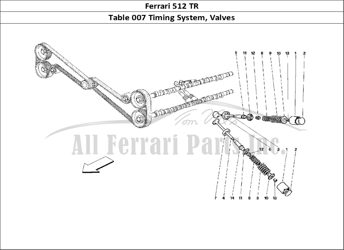 Ferrari Parts Ferrari 512 TR Page 007 Timing System - Valves