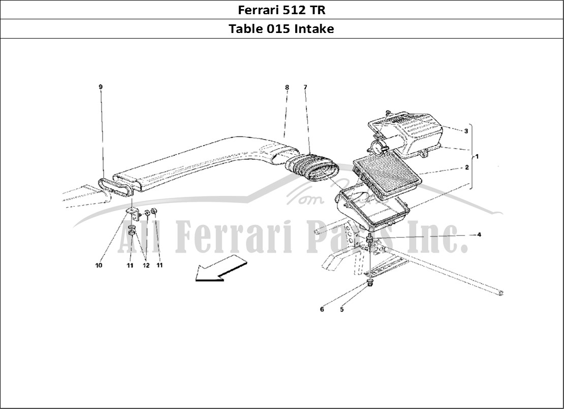 Ferrari Parts Ferrari 512 TR Page 015 Air Intake