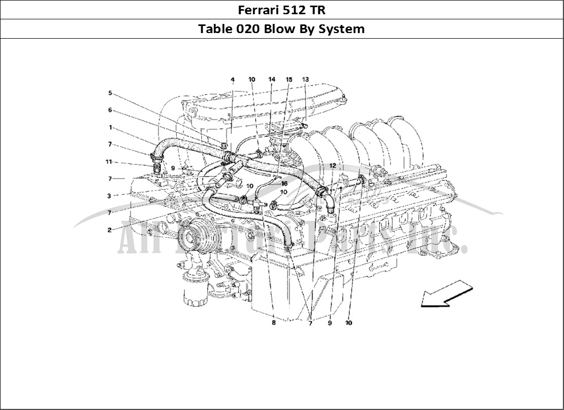 Ferrari Parts Ferrari 512 TR Page 020 Blow - By System