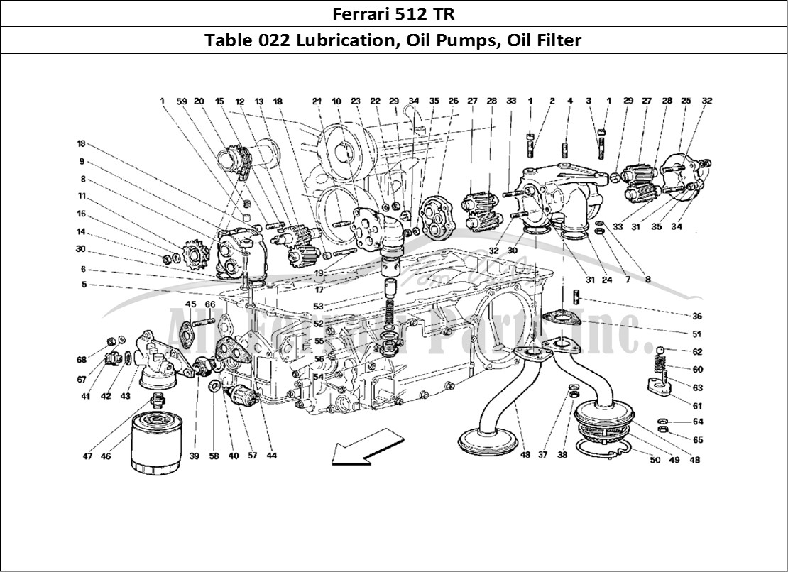 Ferrari Parts Ferrari 512 TR Page 022 Lubrication - Pumps and O