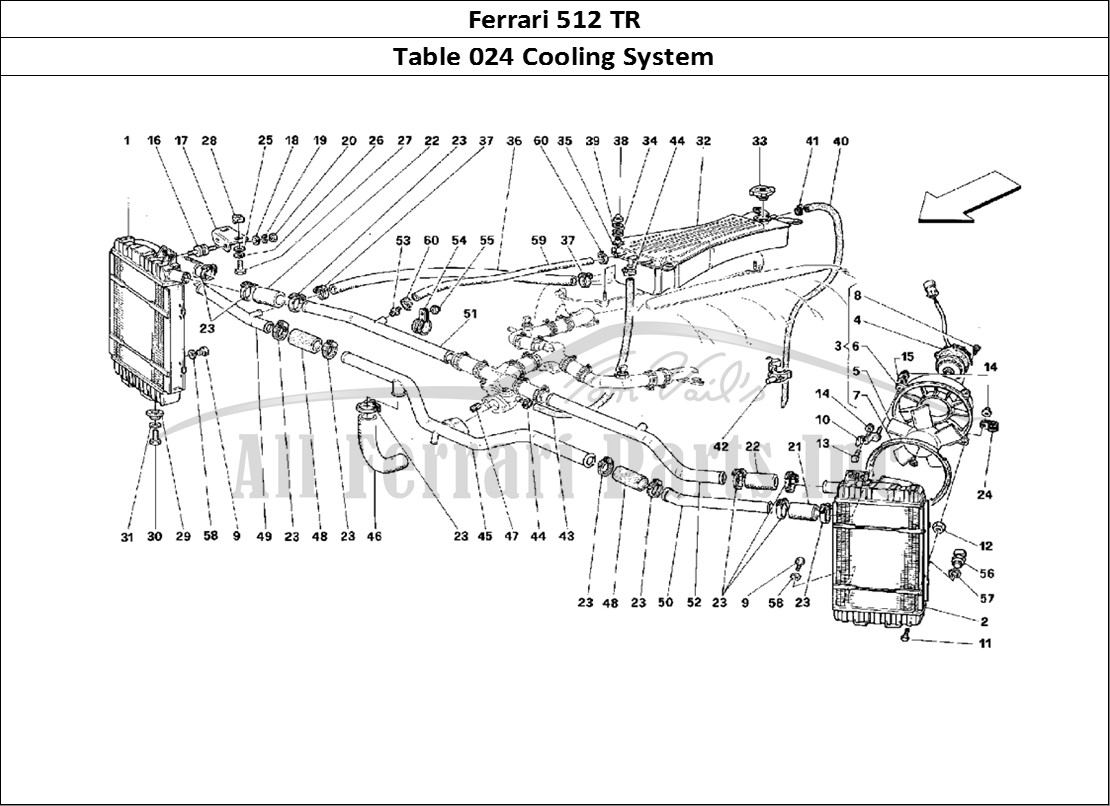 Ferrari Parts Ferrari 512 TR Page 024 Cooling System