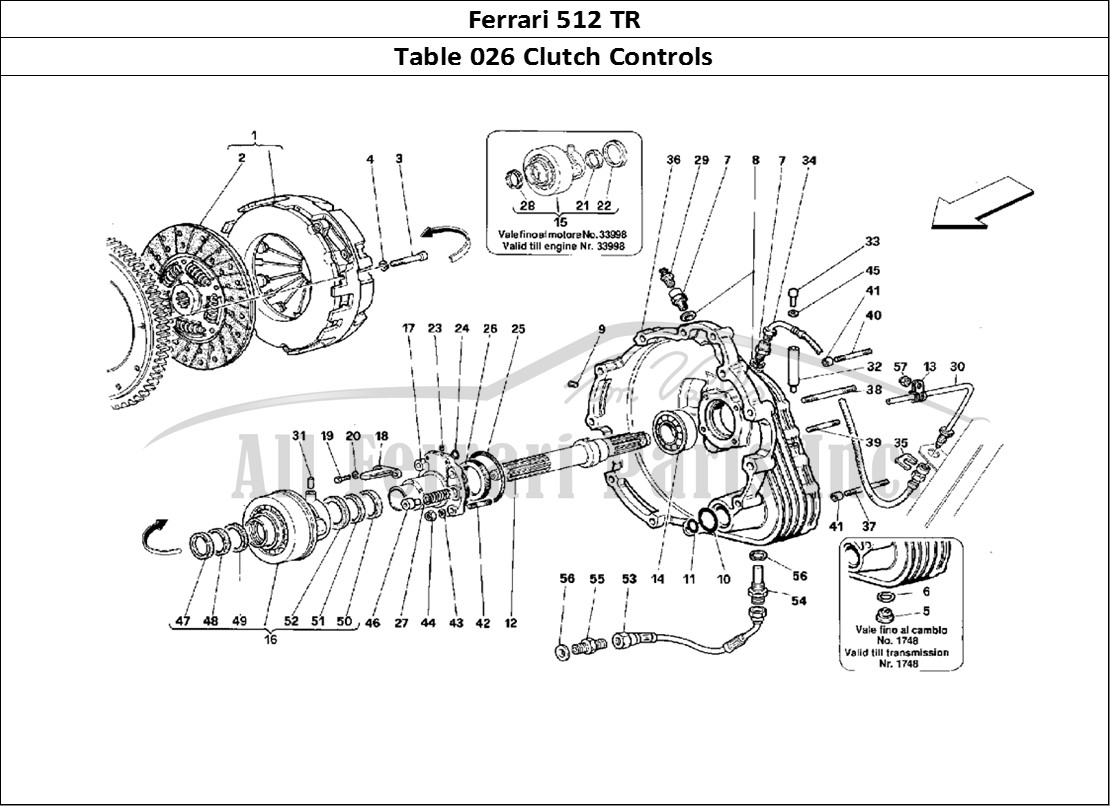 Ferrari Parts Ferrari 512 TR Page 026 ClutCH Controls