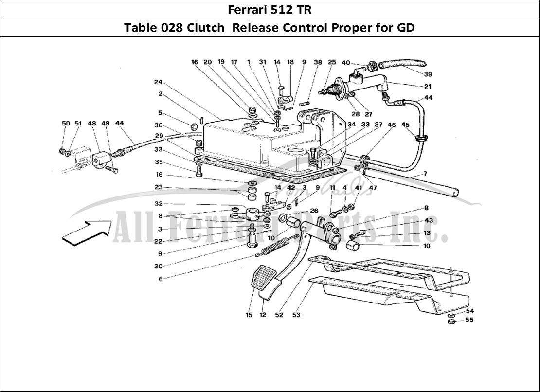Ferrari Parts Ferrari 512 TR Page 028 ClutCH Release Control -V