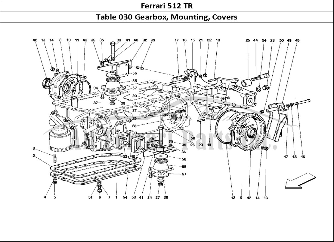 Ferrari Parts Ferrari 512 TR Page 030 Gearbox - Mounting and Co