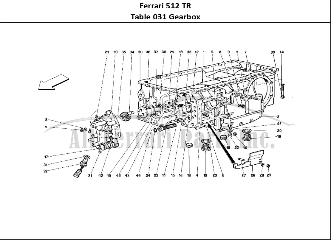 Ferrari Parts Ferrari 512 TR Page 031 Gearbox