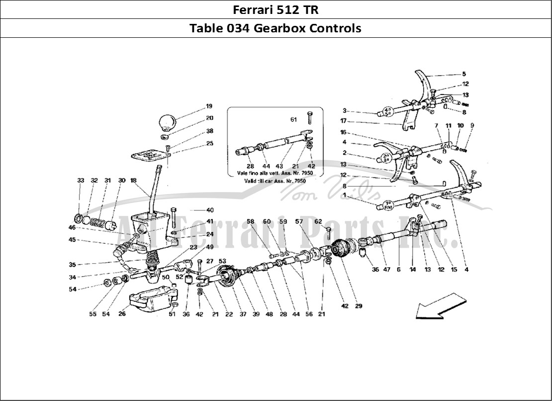 Ferrari Parts Ferrari 512 TR Page 034 Gearbox Controls