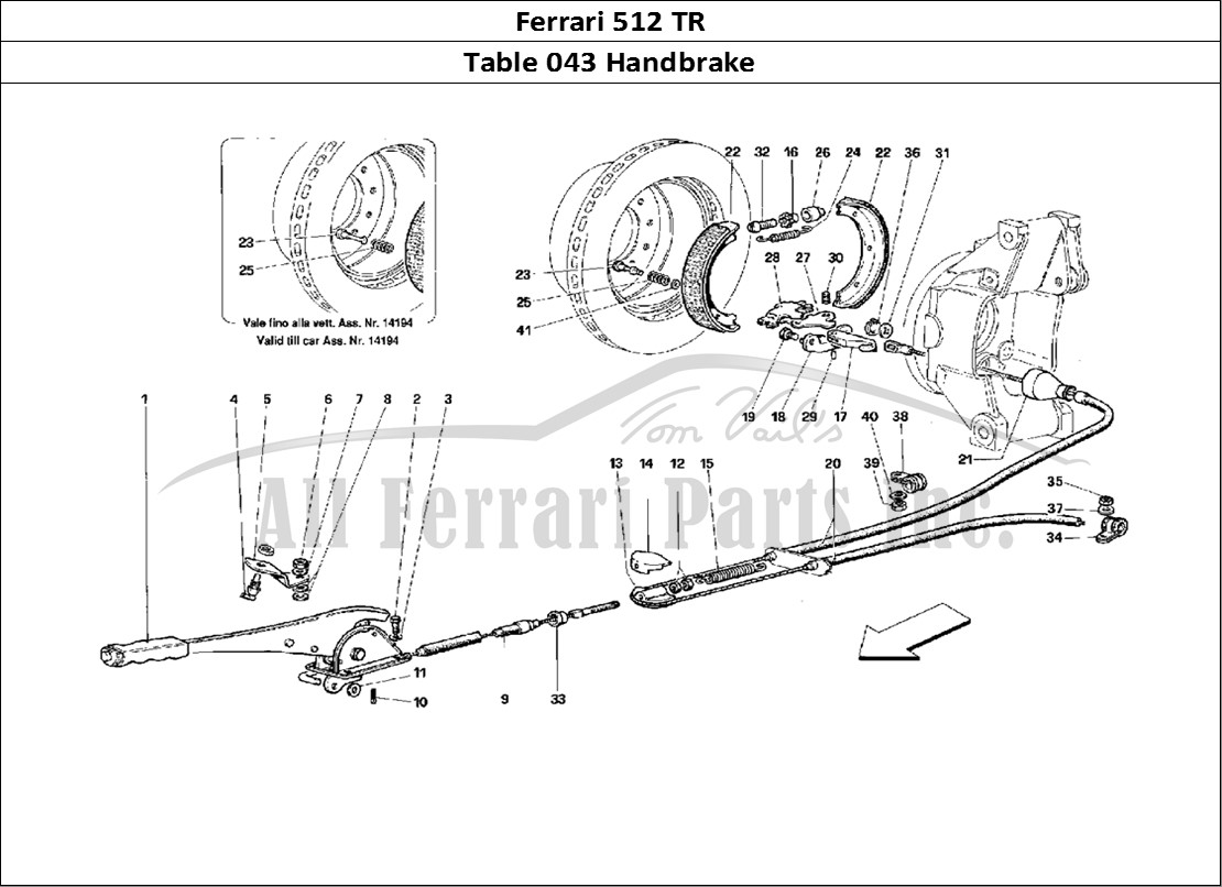 Ferrari Parts Ferrari 512 TR Page 043 Hand - Brake Control