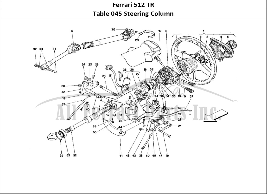 Ferrari Parts Ferrari 512 TR Page 045 Steering Column