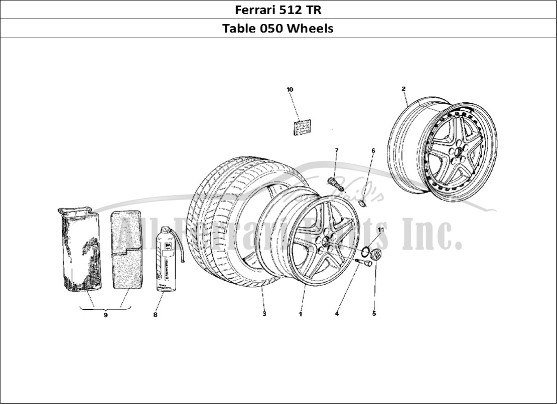 Ferrari Parts Ferrari 512 TR Page 050 Wheels
