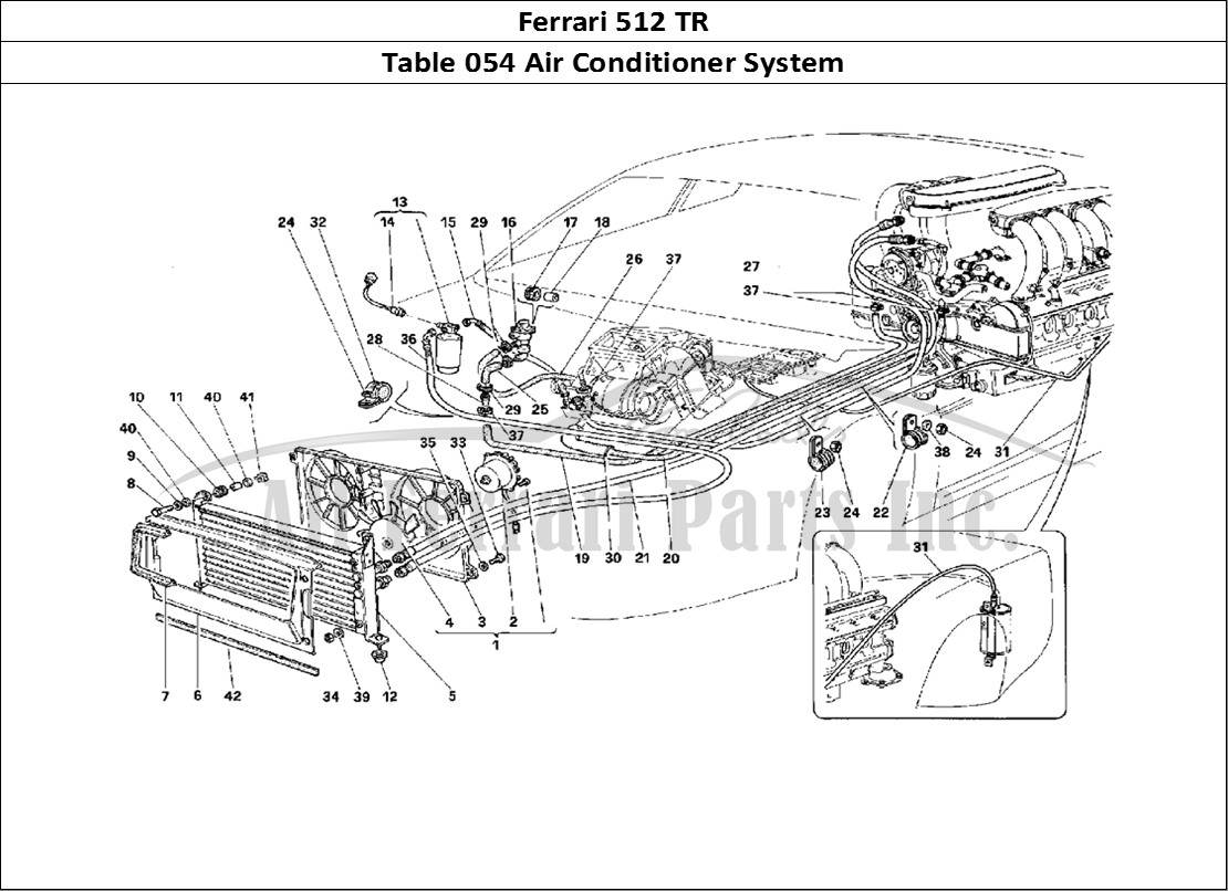 Ferrari Parts Ferrari 512 TR Page 054 Air Conditioning System
