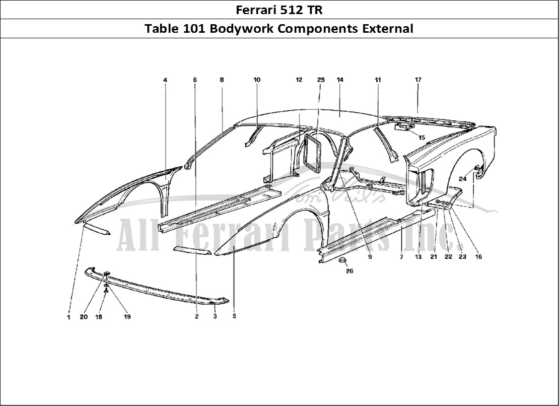 Ferrari Parts Ferrari 512 TR Page 101 Body - External Component