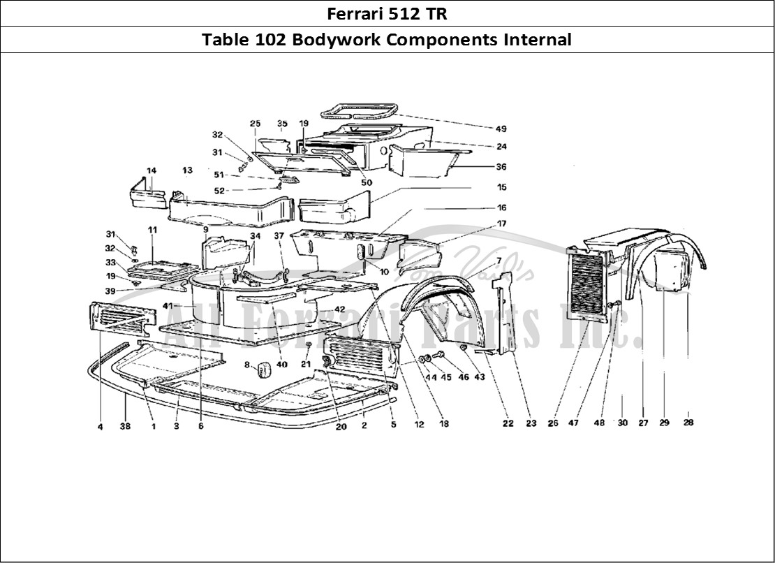 Ferrari Parts Ferrari 512 TR Page 102 Body - Internal Component