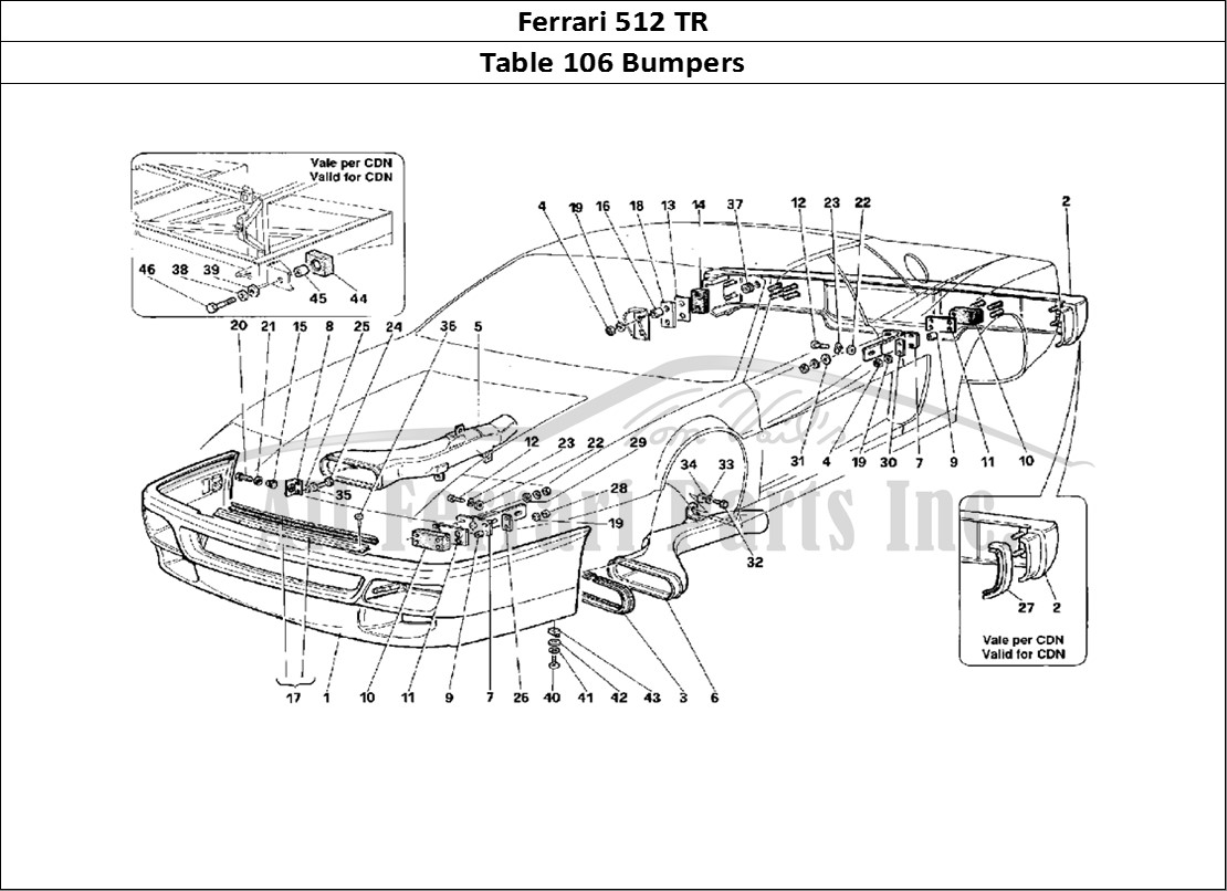 Ferrari Parts Ferrari 512 TR Page 106 Bumpers