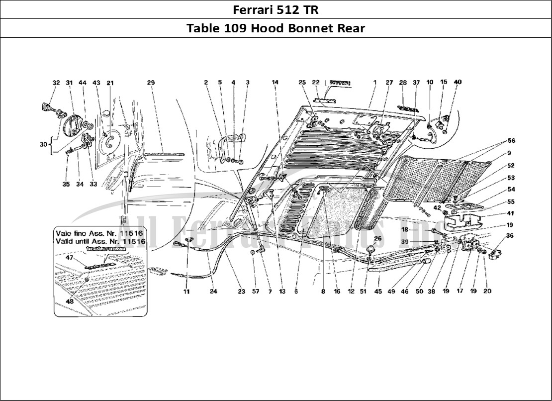 Ferrari Parts Ferrari 512 TR Page 109 Rear Hood