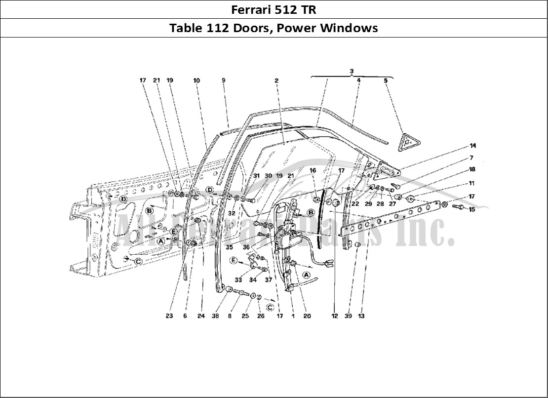 Ferrari Parts Ferrari 512 TR Page 112 Door - Power Window