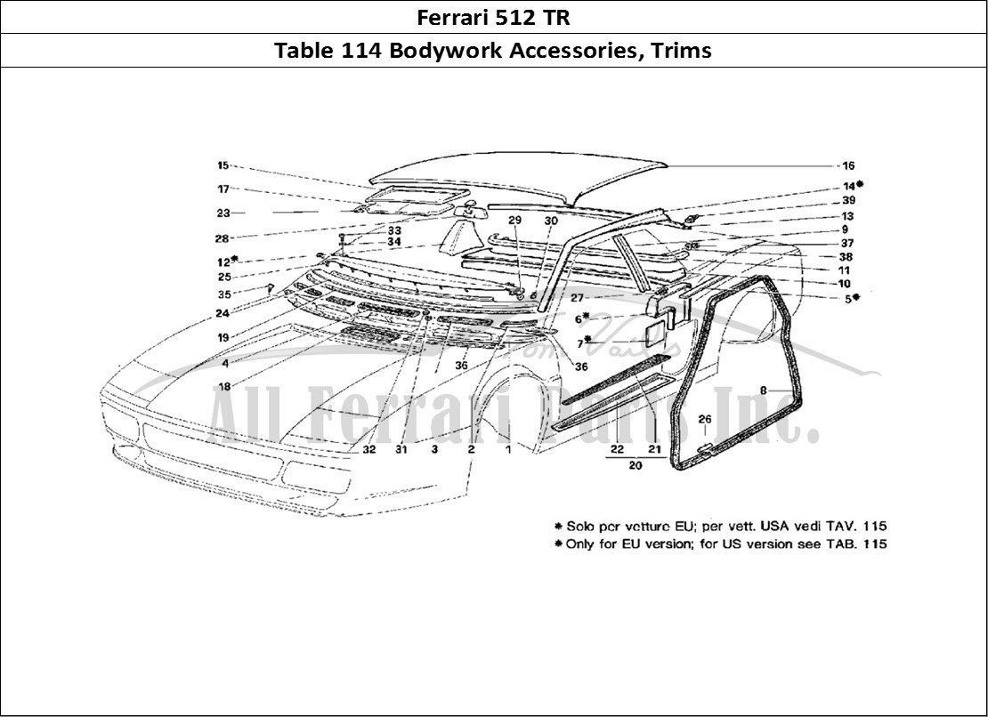 Ferrari Parts Ferrari 512 TR Page 114 Accessories and Trims