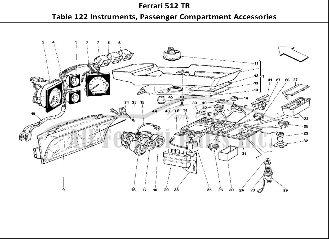 Ferrari Parts Ferrari 512 TR Page 122 Instruments and Passenger