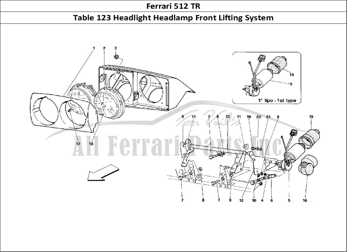 Ferrari Parts Ferrari 512 TR Page 123 Front Headlight Lifting D