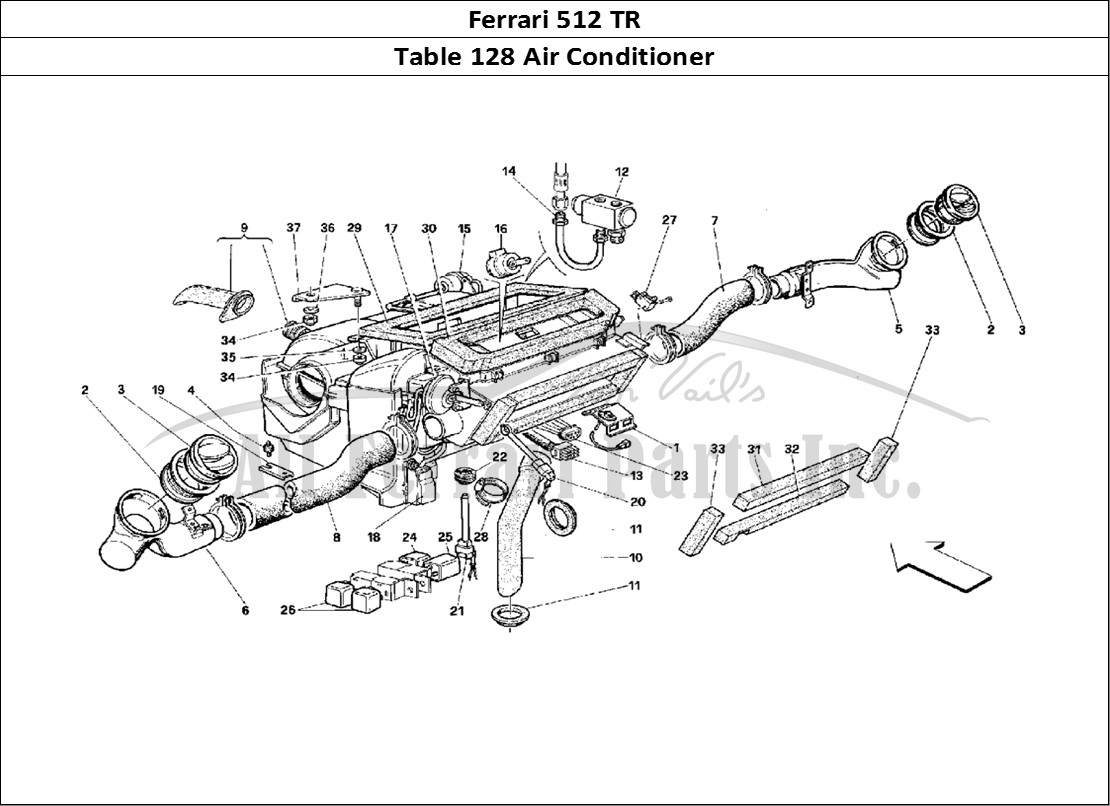Ferrari Parts Ferrari 512 TR Page 128 Air Conditioning Unit