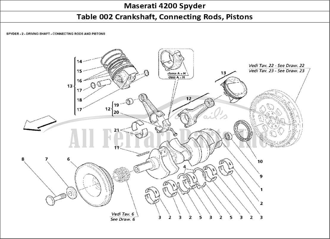 Ferrari Parts Maserati 4200 Spyder Page 002 Crankshaft Conrods and Pi