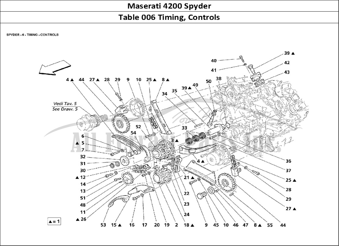 Ferrari Parts Maserati 4200 Spyder Page 006 Timing - Controls